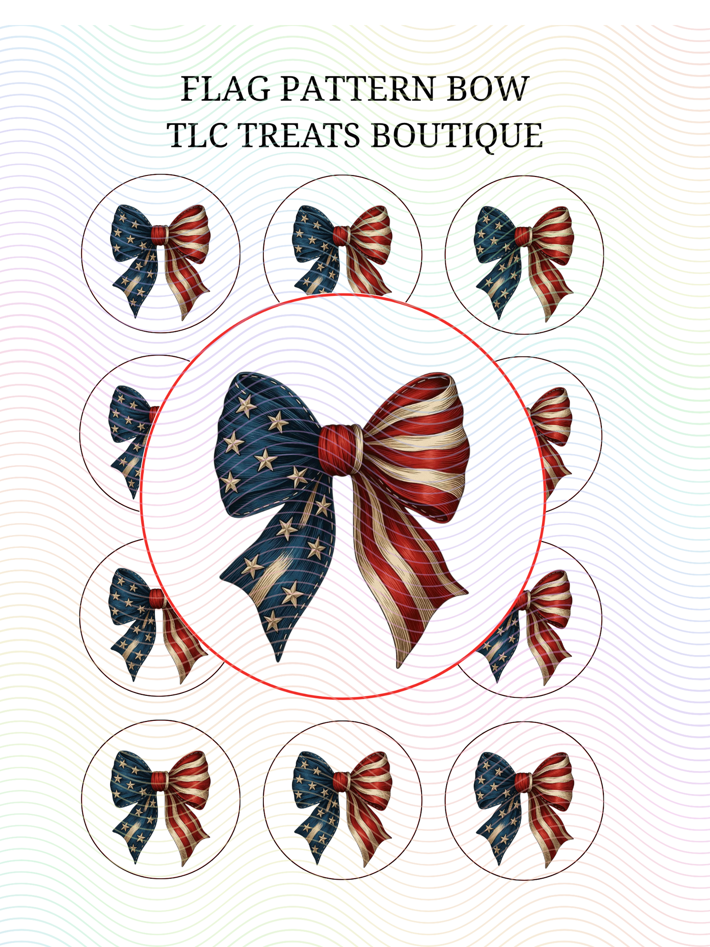 Flag pattern bow