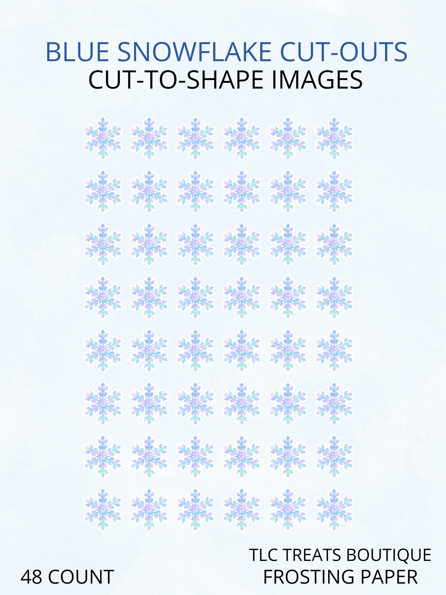 Blue snowflake cut-outs