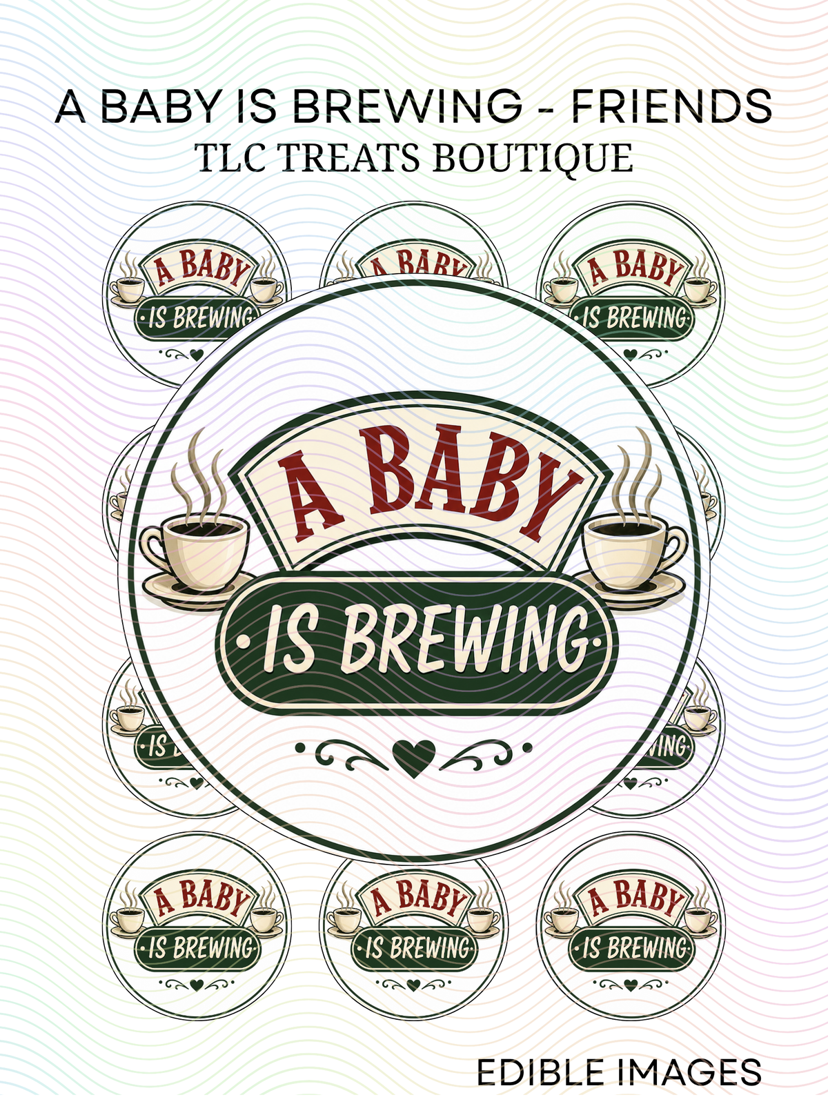 A baby is Brewing (Central Park) - Edible Images, Treat toppers (Copy)