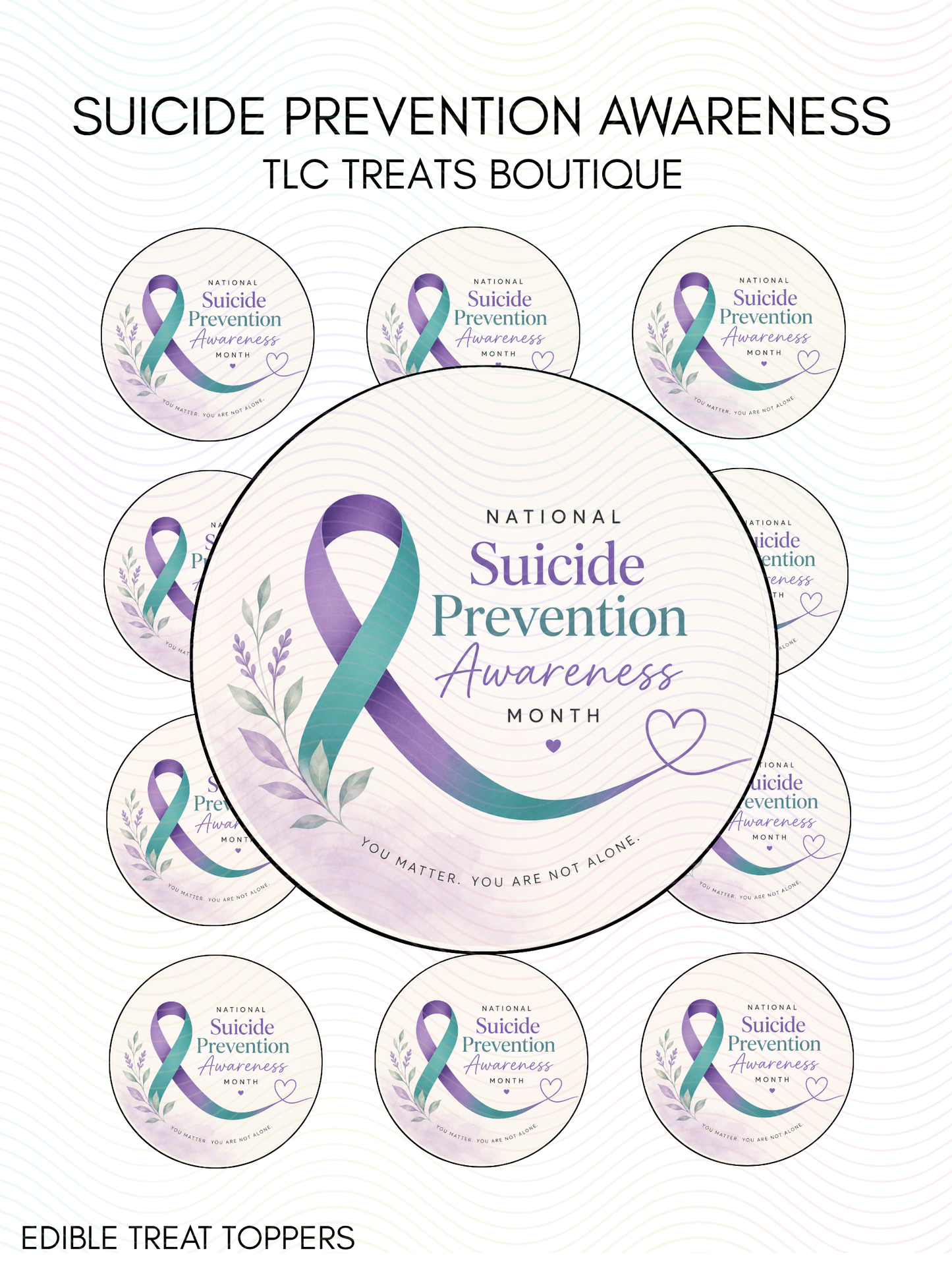 Suicide awareness month - Edible Image Treat Toppers