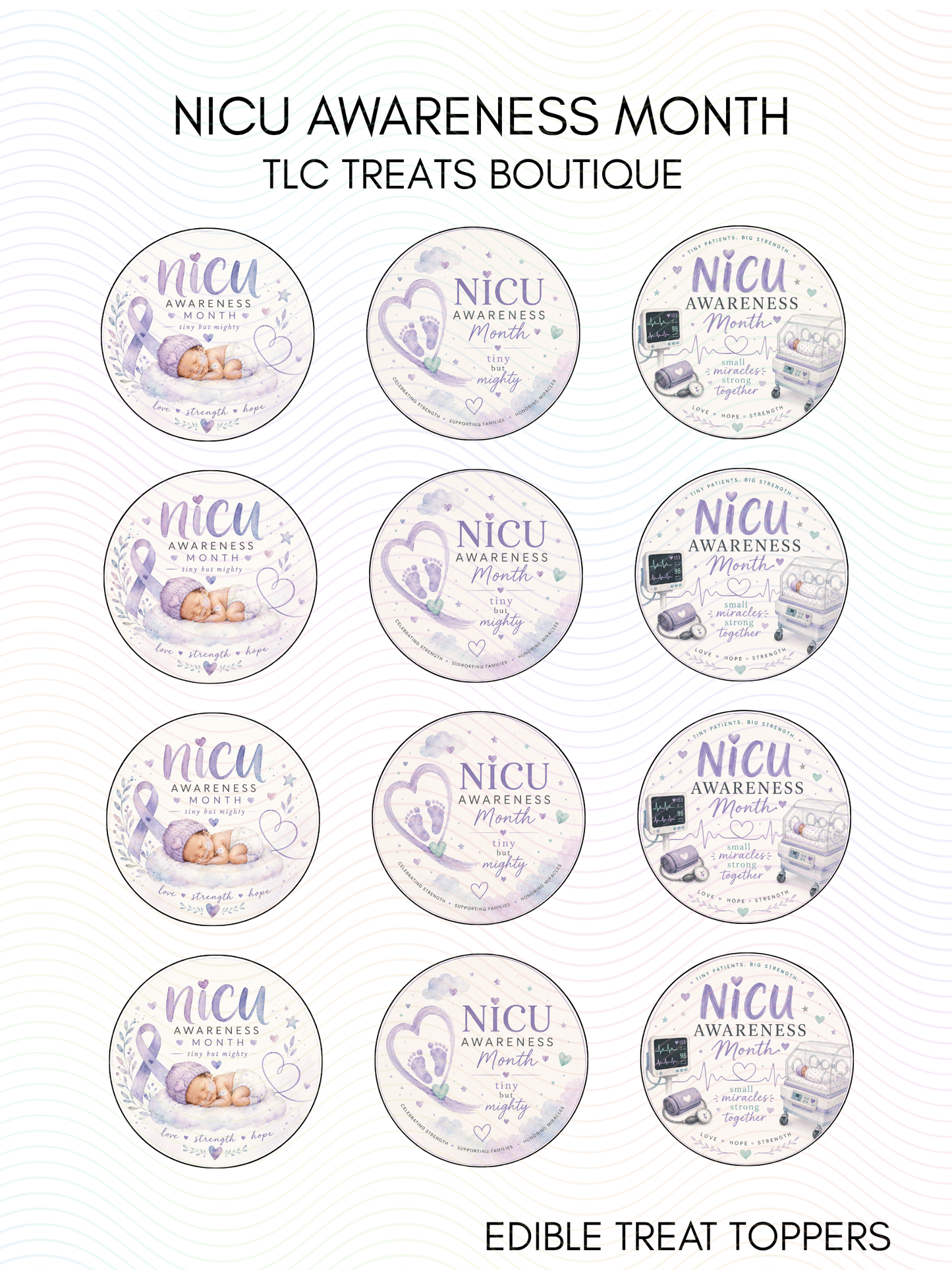 Nicu Awareness month - Edible Image Treat Toppers