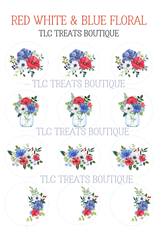 Red white & blue floral