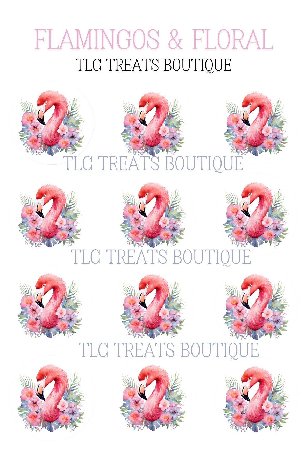 Flamingos and floral