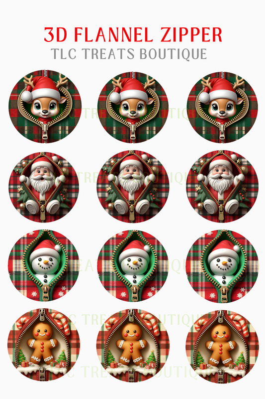 3D flannel zipper
