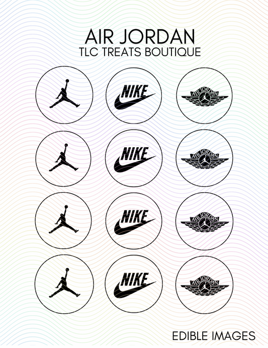 Air Jordan Edible Images, Nike, Basketball Edible Treat Toppers