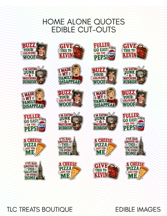 Home Alone Quotes - Cut to shape edible Images
