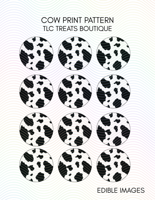 Cow Print Pattern Edible Images/Toppers