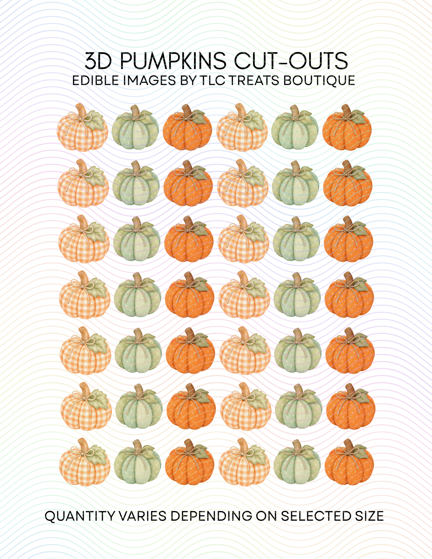 3D Pumpkins - (Cut-to-shape) Edible Images