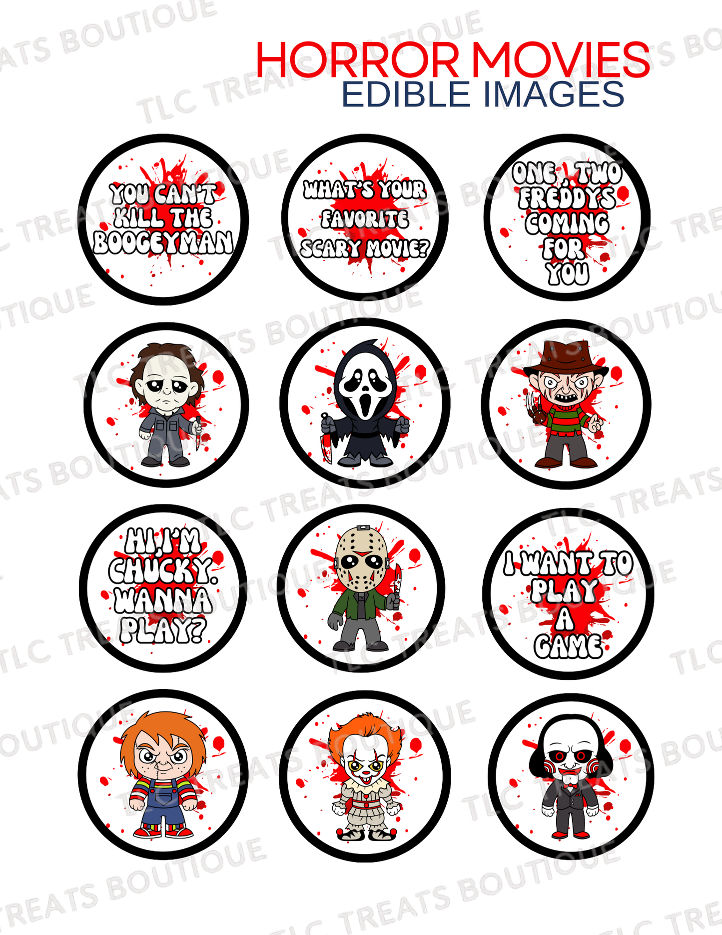 Horror Movies - Edible Images for Halloween