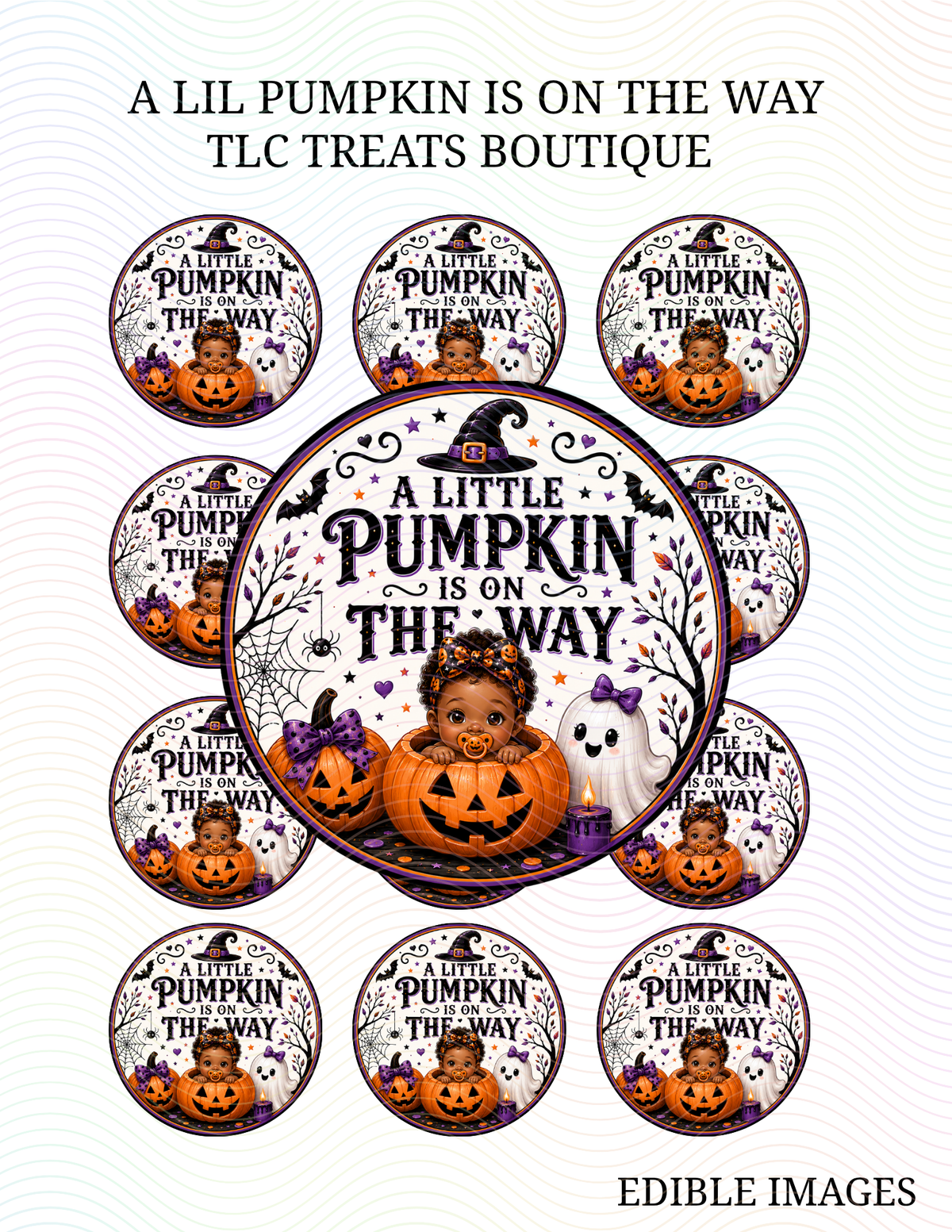 A lil pumpkin is on the way - Edible Images
