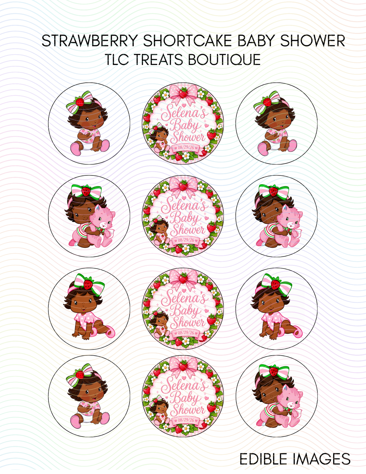 Strawberry Shortcake Baby shower - Custom Edible Images