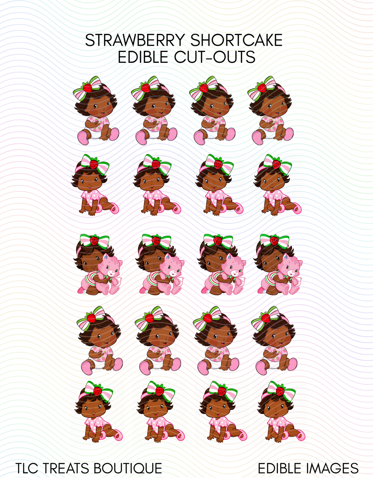 Strawberry Shortcake - Cut to shape edible Images