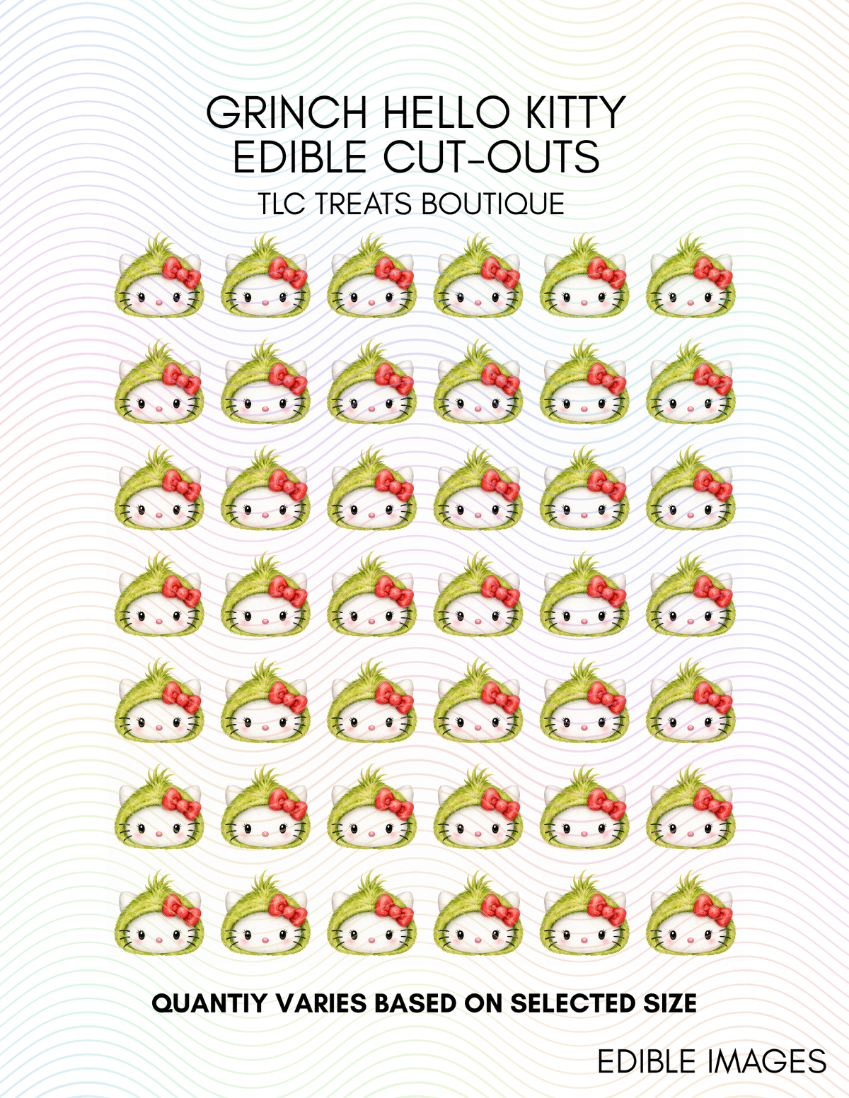 Grinch Hello Kitty - Cut to shape edible Images