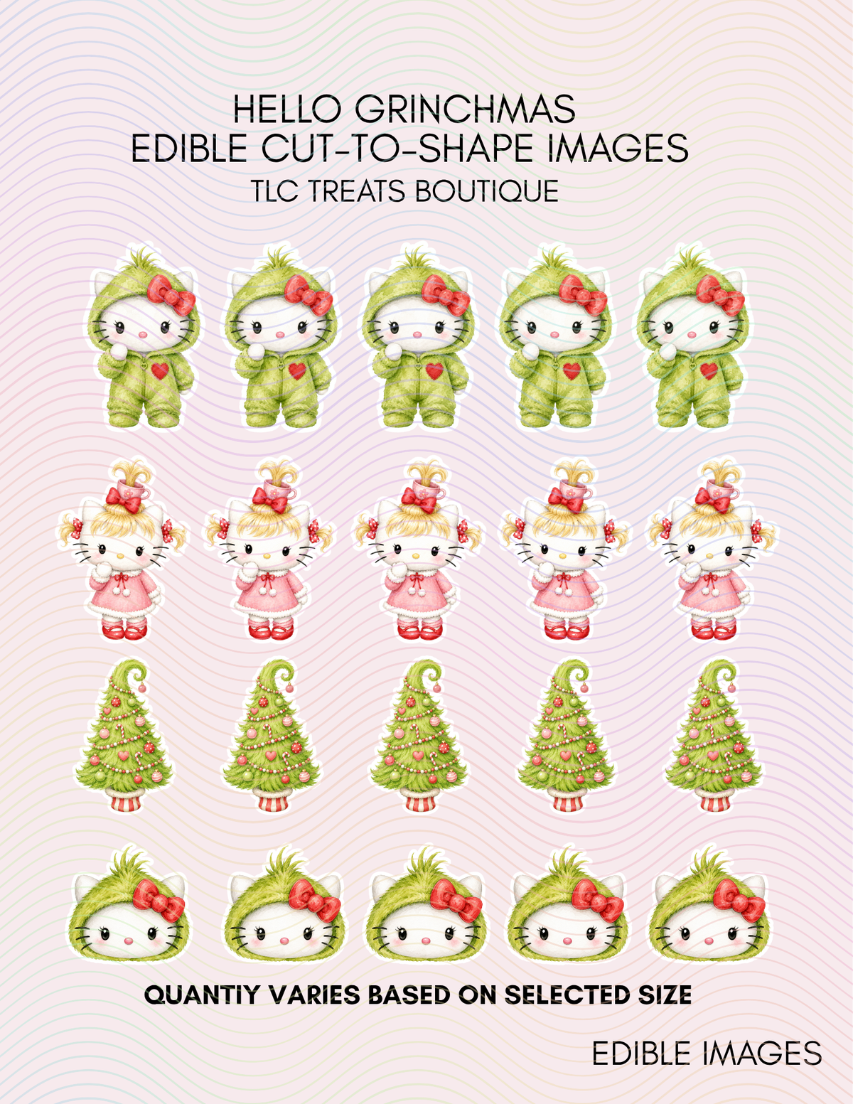 Hello Grinchmas - Cut to shape edible Images