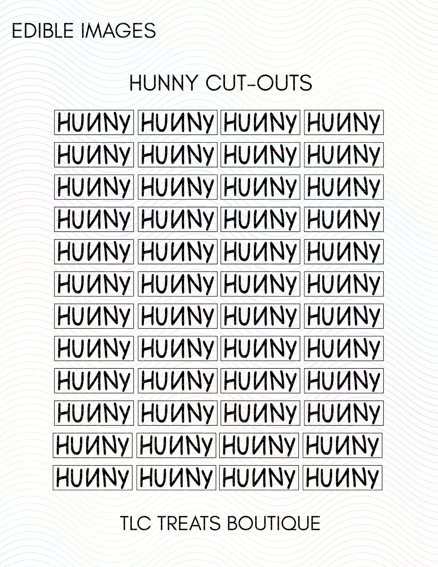 "Hunny" Precut Edible Images, Edible Icing Toppers, Frosting Paper