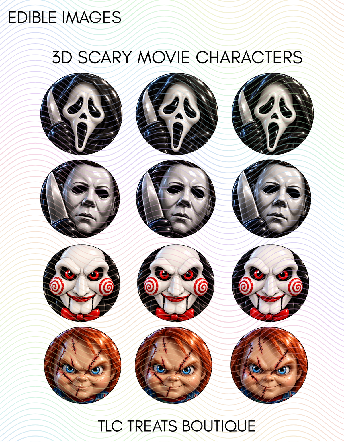 3D Scary Movie Characters - Edible Images