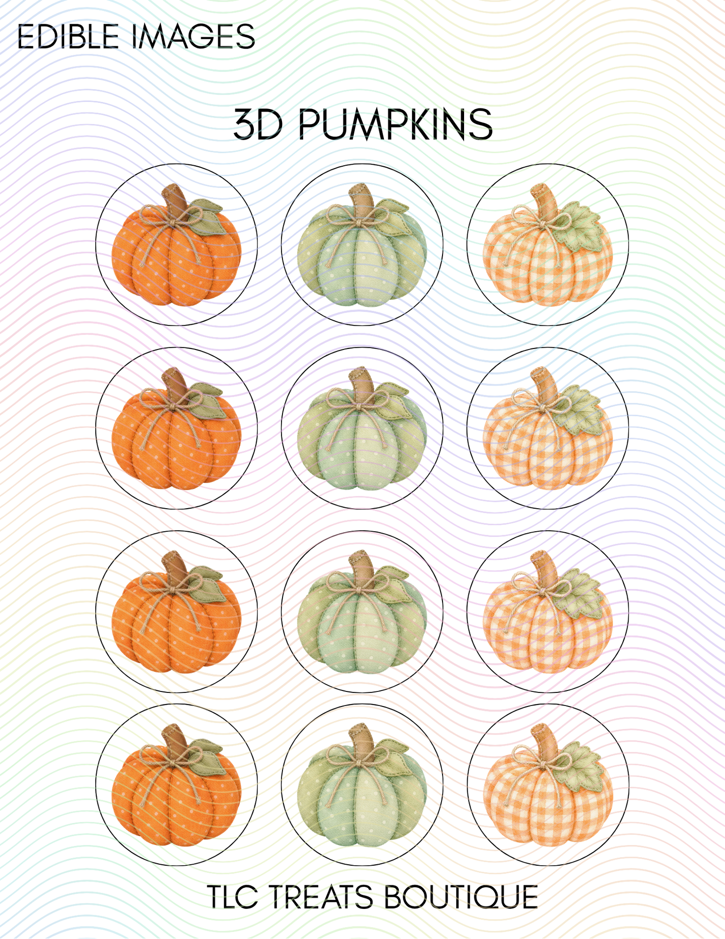 3D Pumpkins - Edible Images