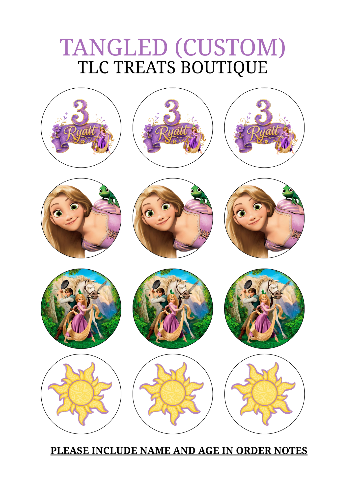 Tangled Edible Images- Custom