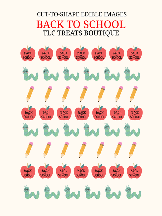 Back to school cut-to-shape edible images