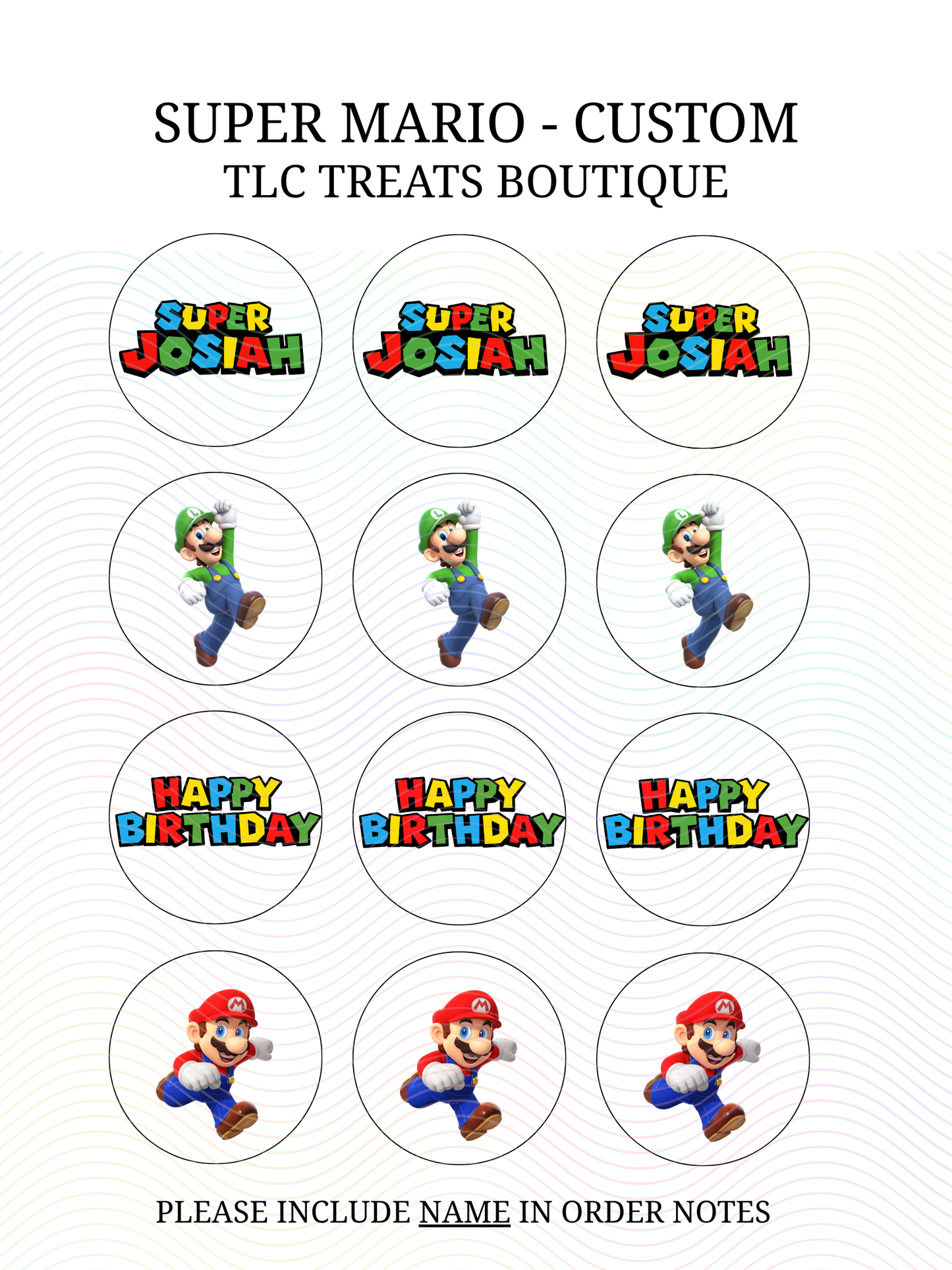 Super Mario Edible Images - Custom