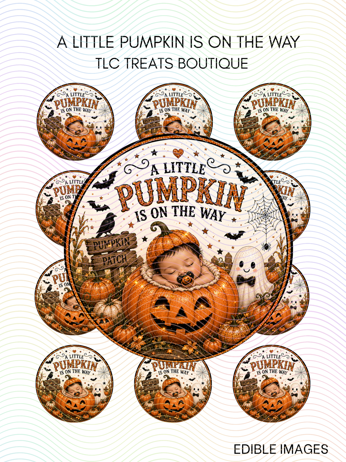 A little pumpkin is on the way - Edible Images